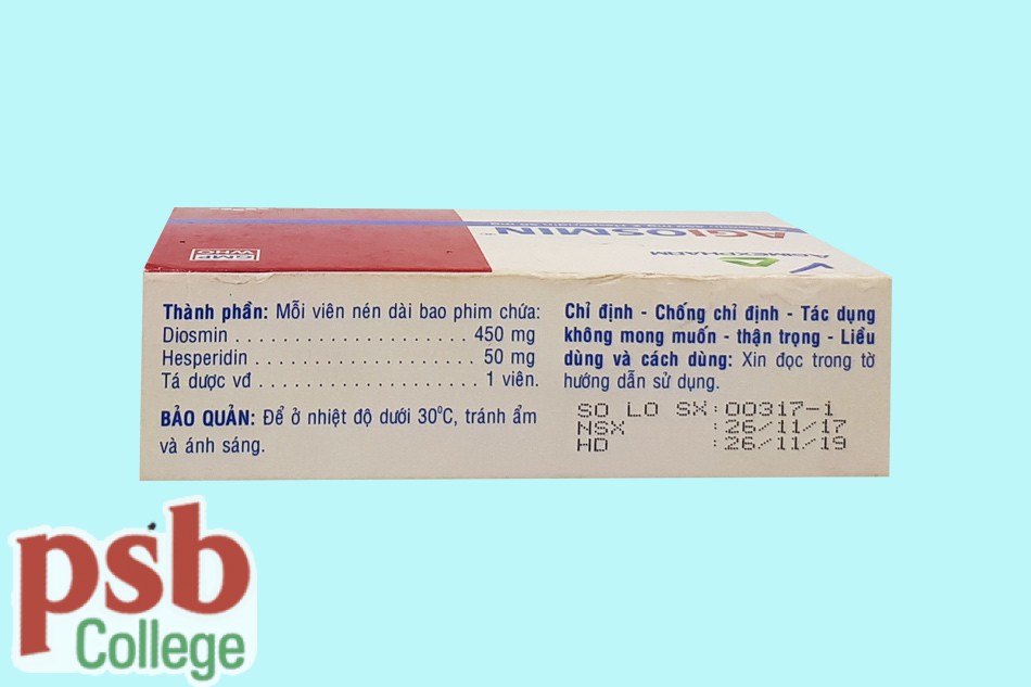 Bảng thành phần thuốc Agiosmin