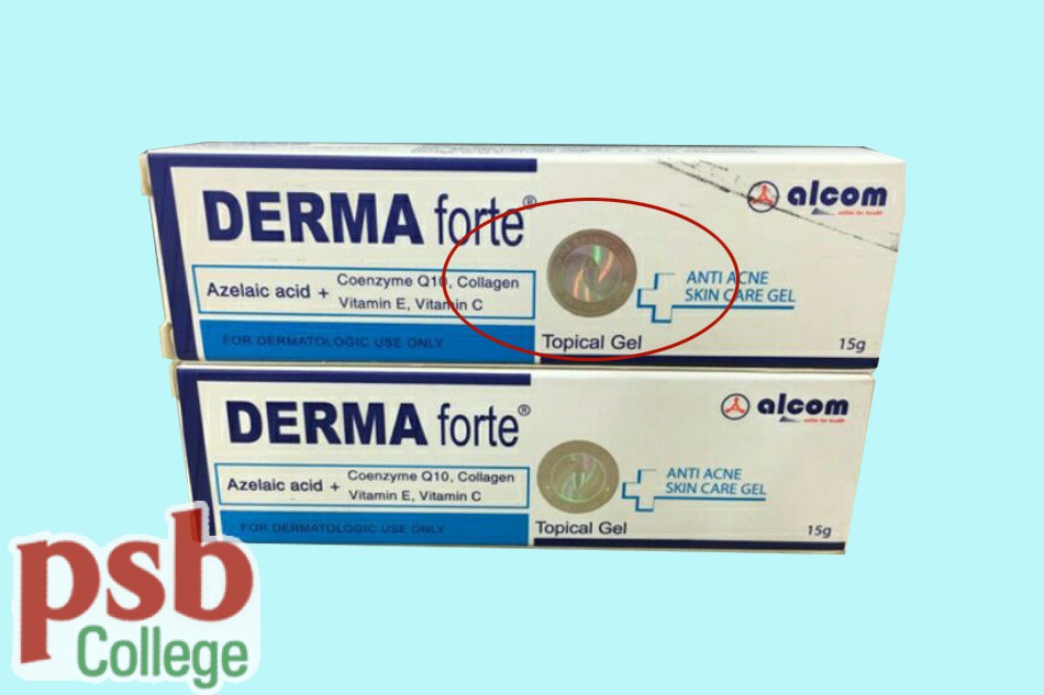 Tem chống giả của gel trị mụn Derma forte