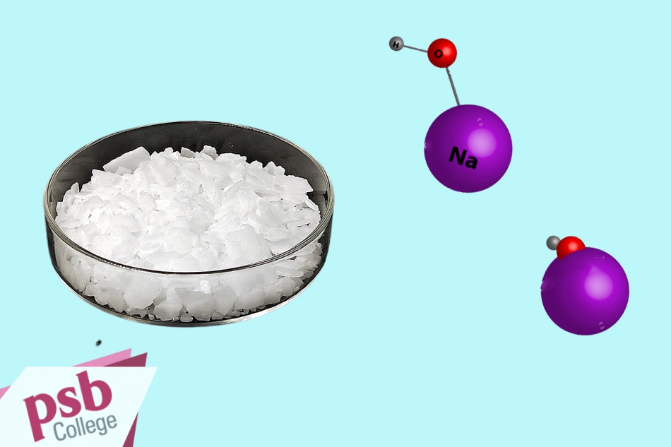 Sodium Hydroxide tồn tại ở thể rắn, màu trắng, được tạo thành từ ion dương Na+ và ion âm OH-. 