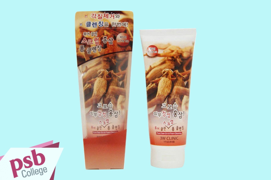 Sữa rửa mặt 3W Clinic Pure Clean Scrub Foam Cleansing Red Ginseng