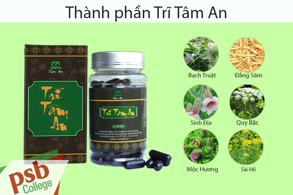 Trĩ Tâm An với các thành phần từ thiên nhiên 