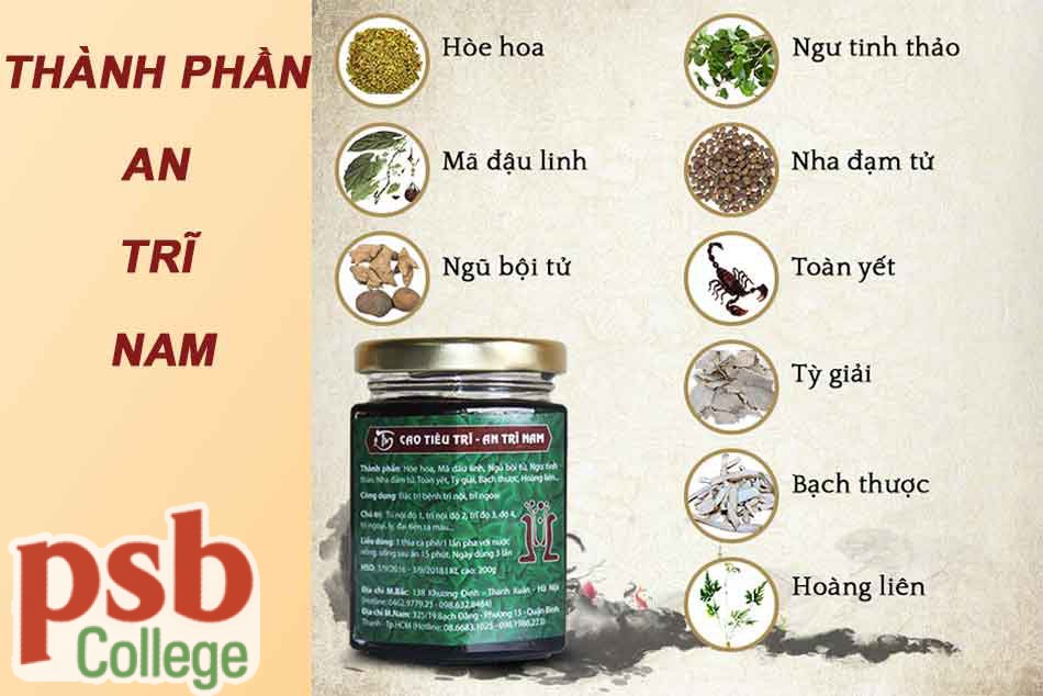 Thành phần cao tiêu trĩ An Trĩ Nam