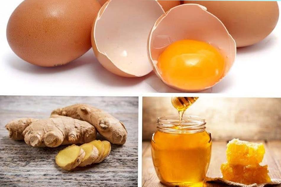 Hỗn hợp gừng, trứng gà, mật ong