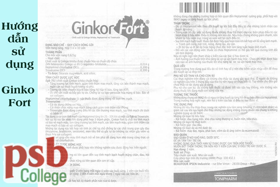 Dùng Ginkor Fort trong những trường hợp nào?