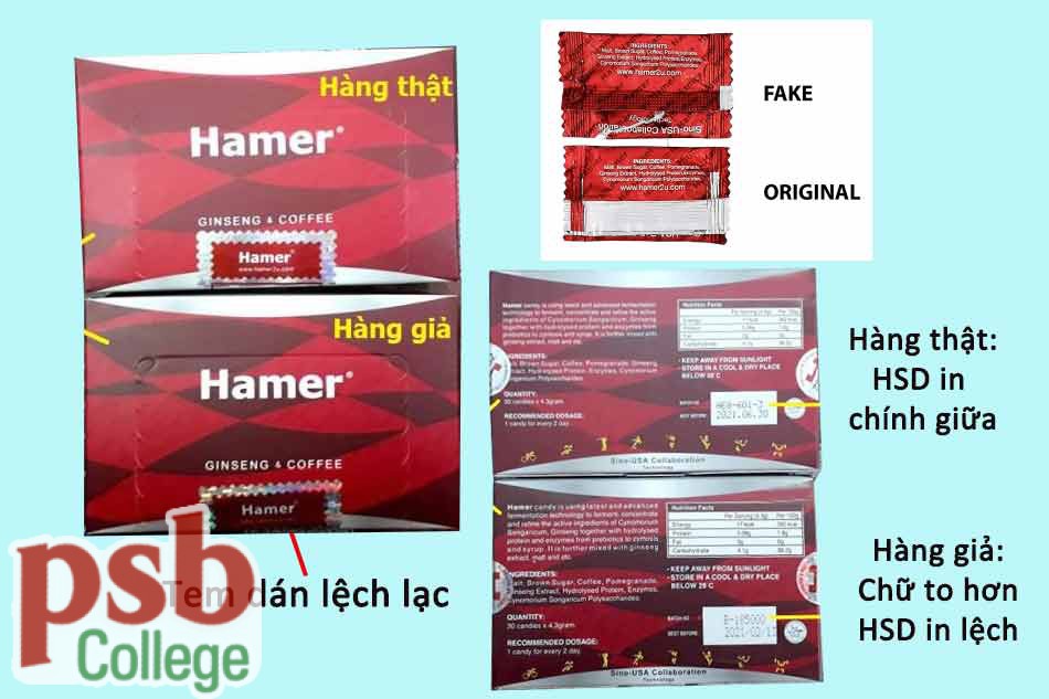Phân biệt Hamer Candy hàng thật - hàng giả