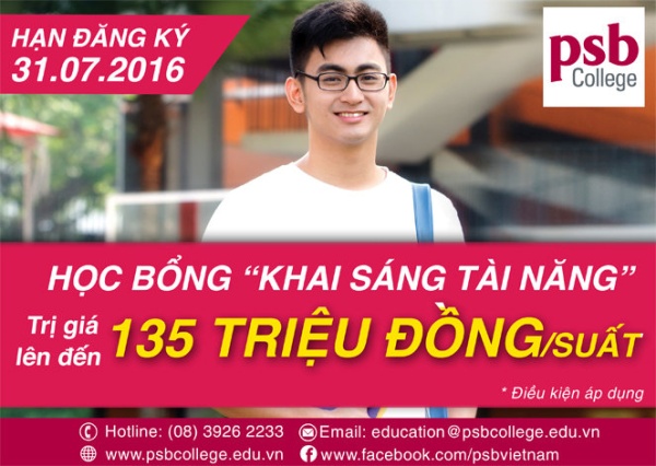 HỌC BỔNG KHAI SÁNG TÀI NĂNG 2016