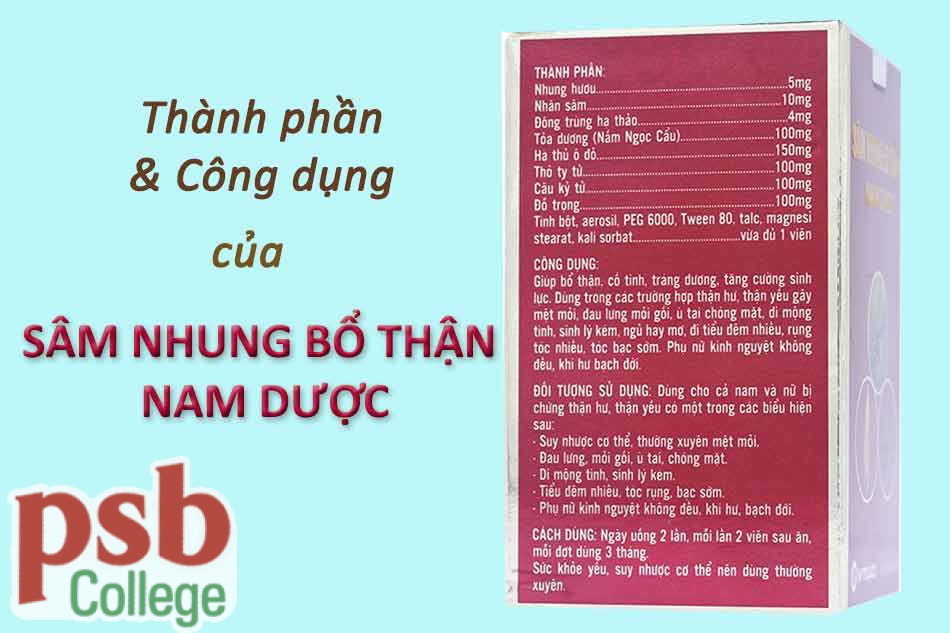 Thành phần, công dụng của Sâm nhung bổ thận Nam Dược