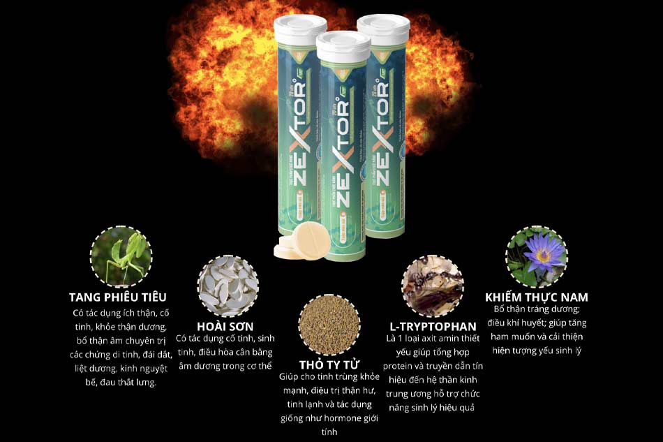 Thành phần của viên sủi Zextor